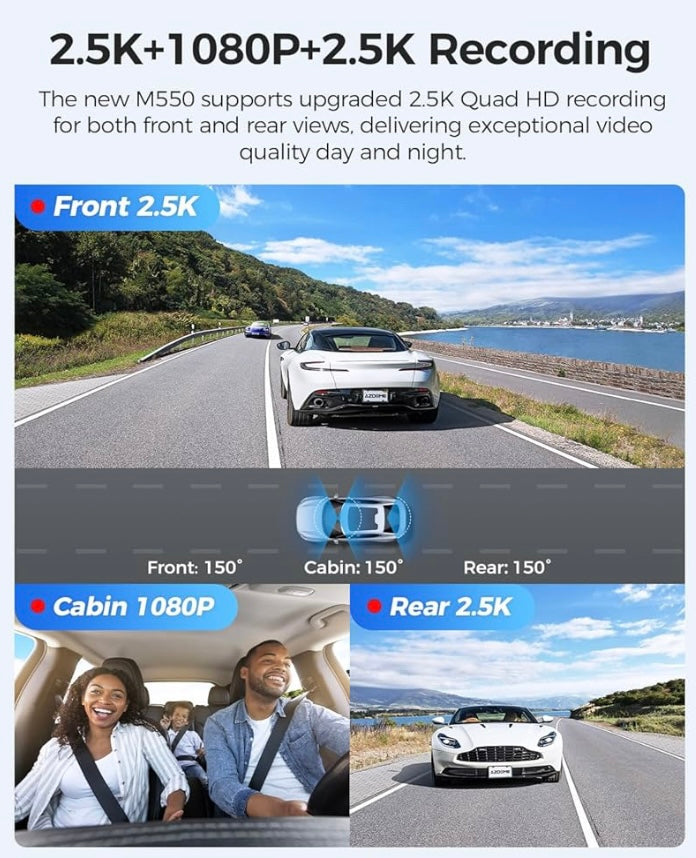 AZDOME M550 3 Channel Dash Cam